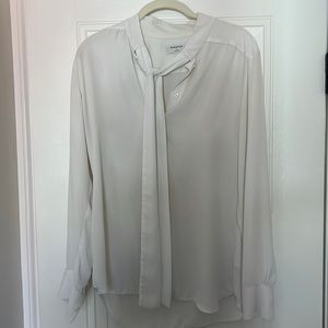 Aritzia Babaton Ivory blouse with neck ribbon Size S